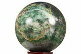 Large, Colorful Banded Fluorite Sphere ( lbs) - China #322934-3